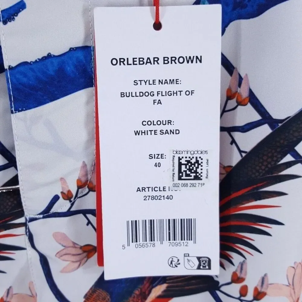 ORLEBAR BROWN Mens Swimwear Sz 40 White Floral Swim Shorts BULLDOG Fantasy $395